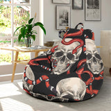Red Snake Skull Pattern Bean Bag Cover