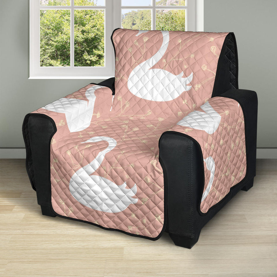 Swan flower light pink background Recliner Cover Protector