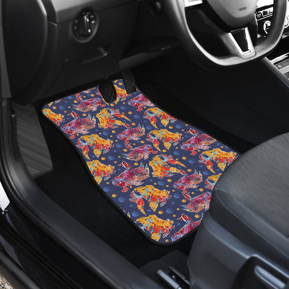 Goldfish Pattern Print Design 05 Front and Back Car Mats