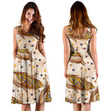 Corn Pattern Print Design 03 Sleeveless Midi Dress