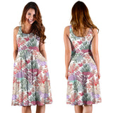 Coral Reef Pattern Print Design 03 Sleeveless Midi Dress