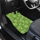 Broccoli Pattern Green Background  Front Car Mats