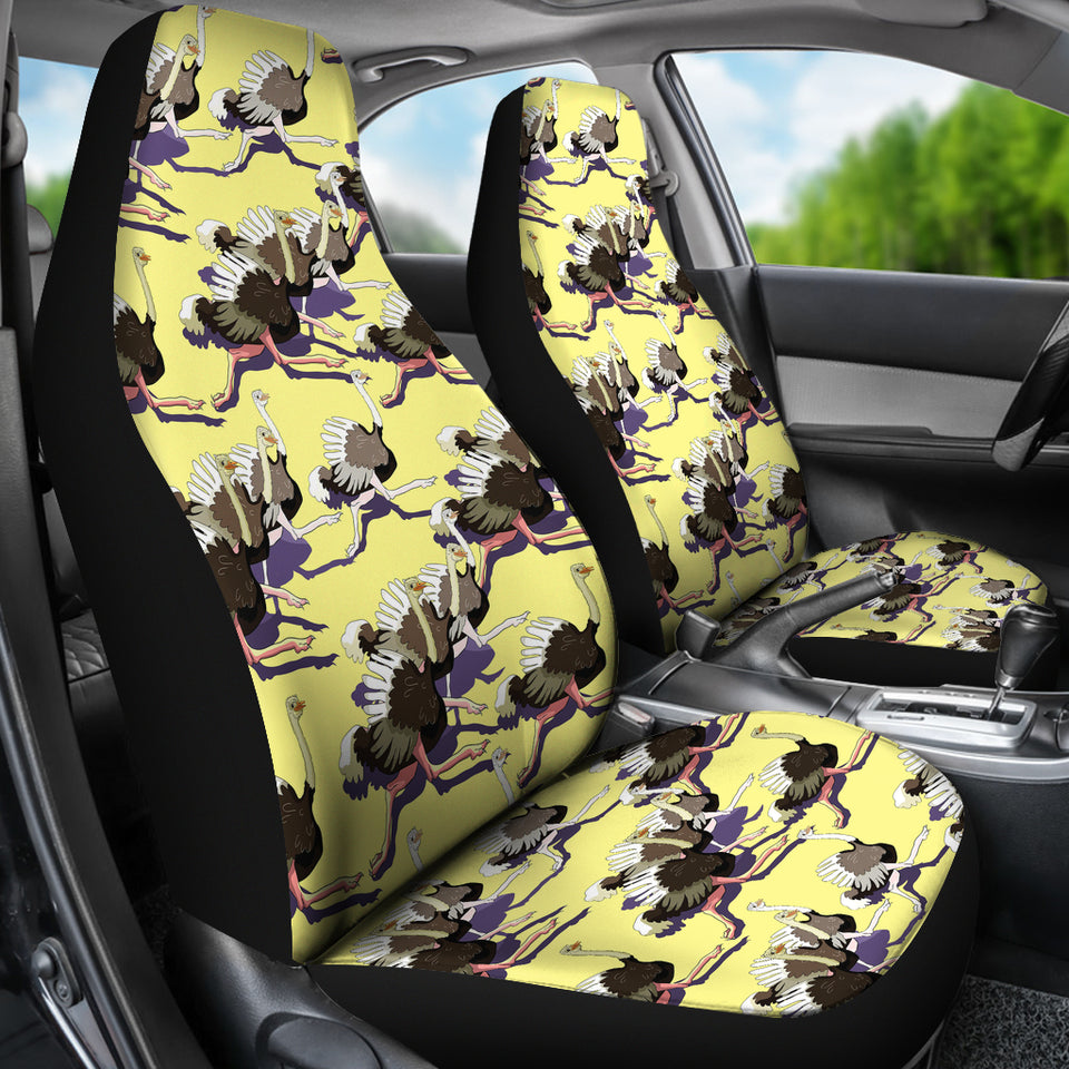 Ostrich Pattern Print Design 04 Universal Fit Car Seat Covers