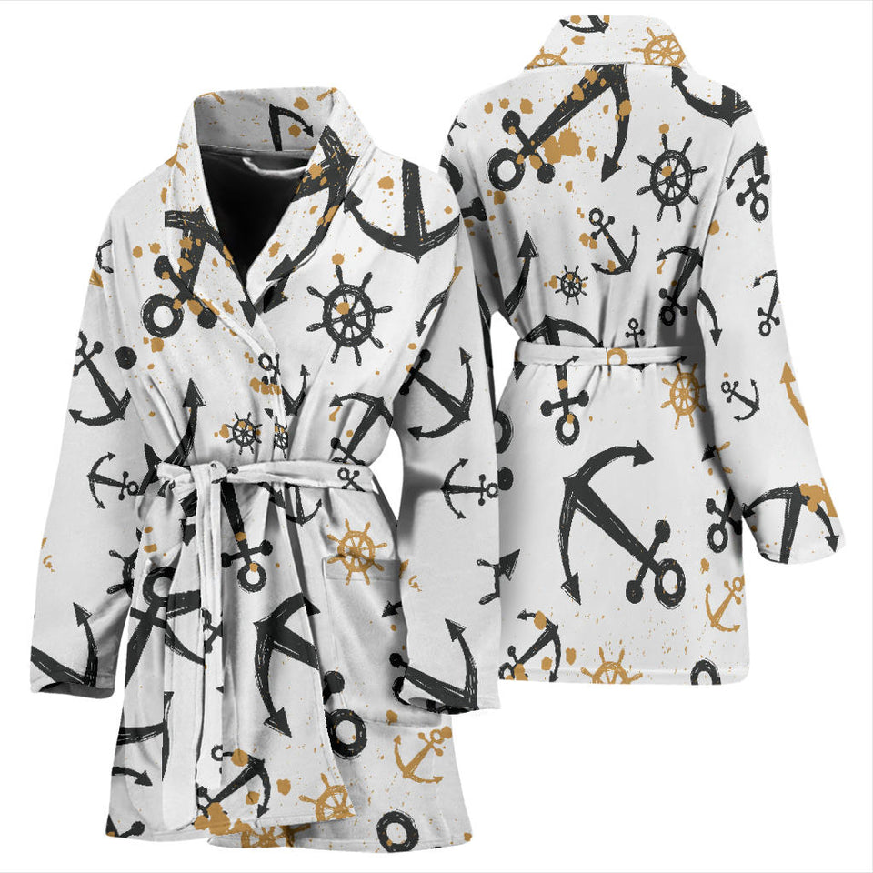Anchors Rudders Pattern Women'S Bathrobe