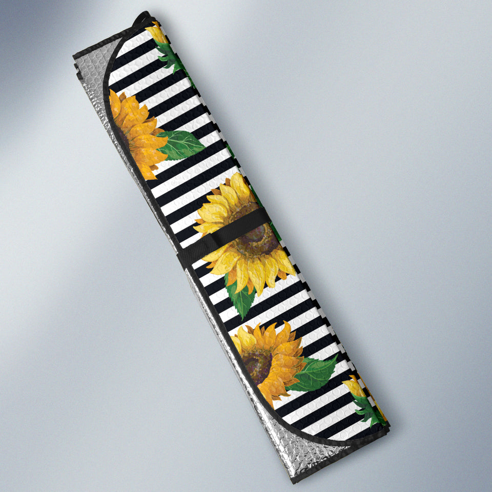 Sunflowers Ribbon Background Car Sun Shade