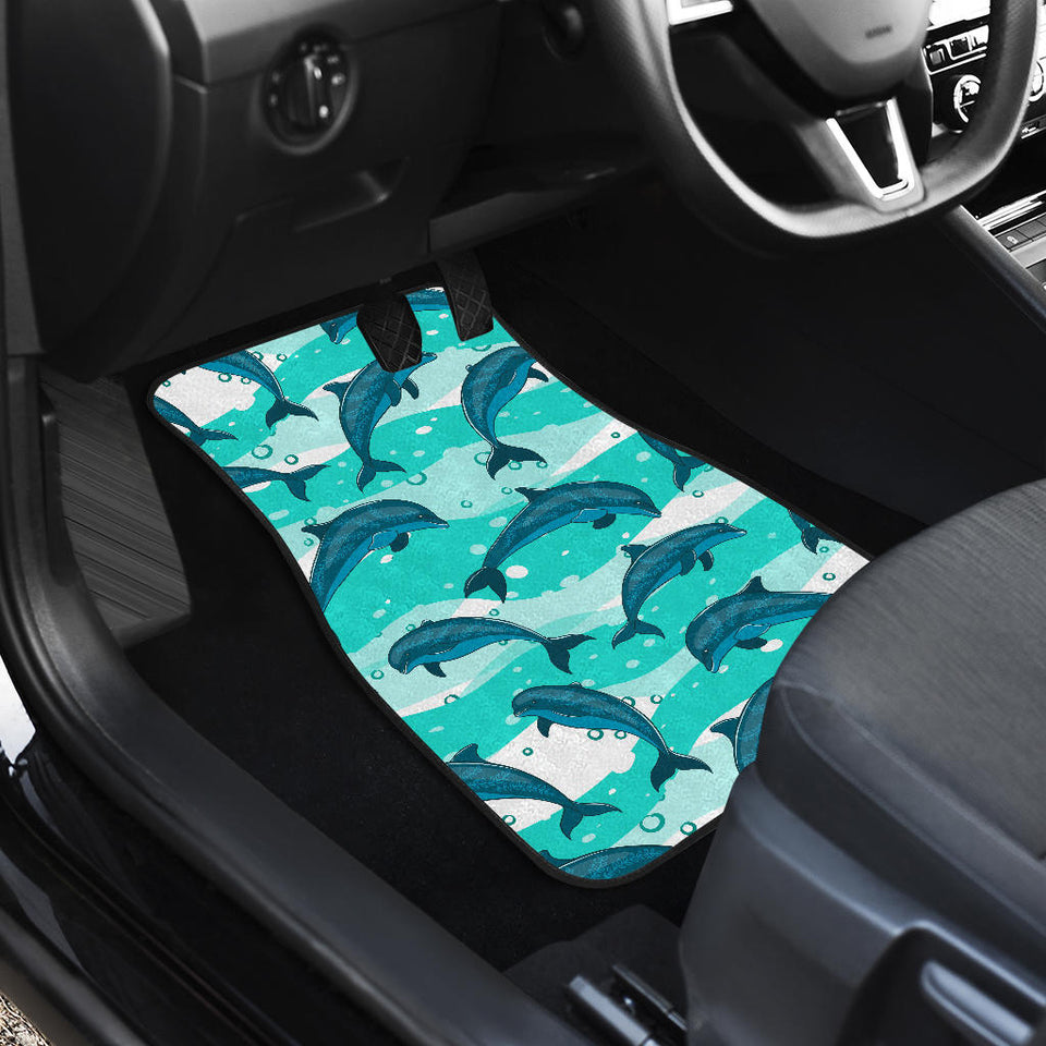 Dolphin Sea Pattern Front And Back Car Mats