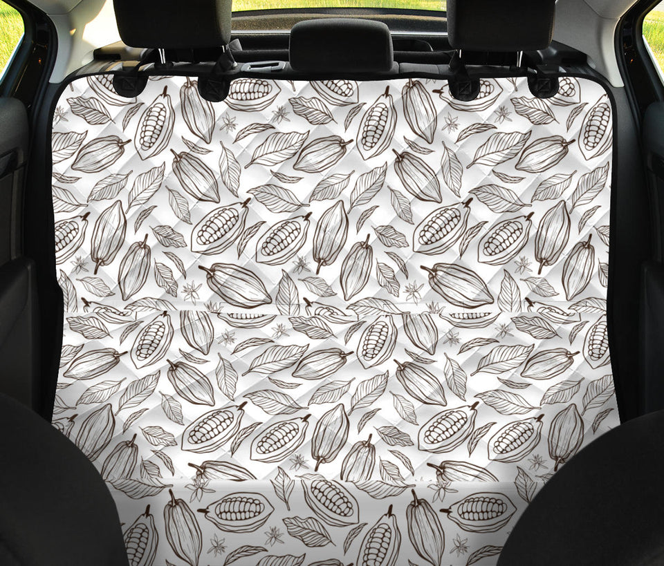 Cocoa Beans Leaves Pattern Dog Car Seat Covers