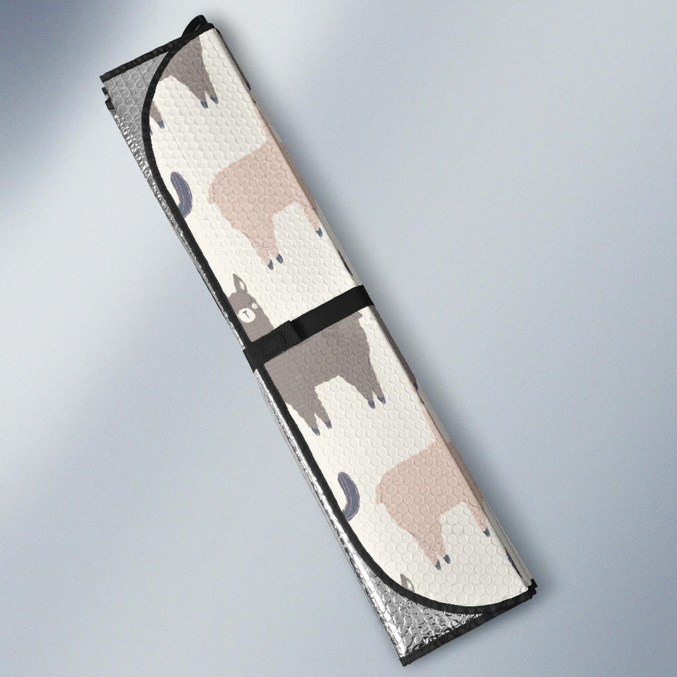 Llama Alpaca Pattern Car Sun Shade