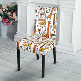 Giraffe Pattern Print Design 04 Dining Chair Slipcover