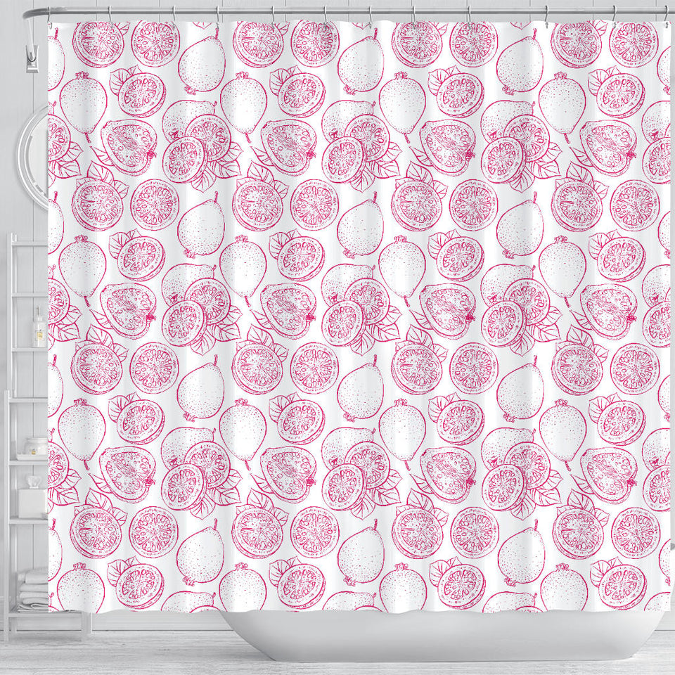 Sketch Guava Pattern Shower Curtain Fulfilled In US