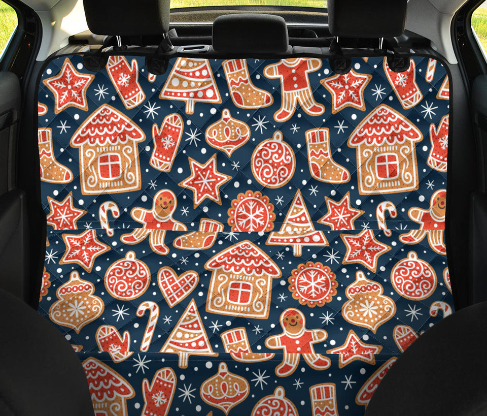 Christmas Gingerbread Cookie Pattern Dog Car Seat Covers