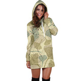 Ginkgo Leaves Design Pattern Women'S Hoodie Dress