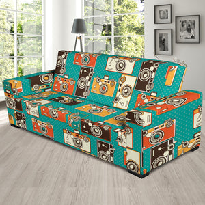 Camera Pattern Print Design 03 Sofa Slipcover