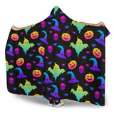 Colorful Halloween Background Hooded Blanket