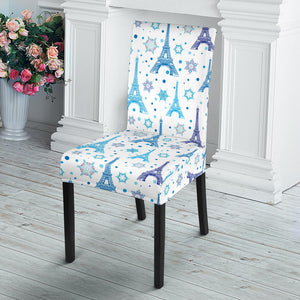 Eiffel Tower Pattern Print Design 01 Dining Chair Slipcover