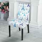 Eiffel Tower Pattern Print Design 01 Dining Chair Slipcover