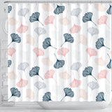 Black Gray Cream Coral Ginkgo Leaves Pattern Shower Curtain Fulfilled In US