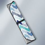 Zigzag  Chevron Blue Pattern Car Sun Shade