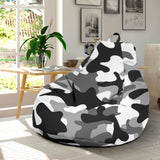 Black White Camo Camouflage Pattern Bean Bag Cover