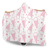 Hand Drawn Ice Cream Pattern Hooded Blanket