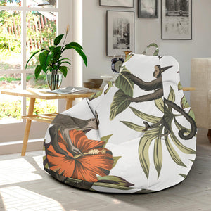 Monkey Red Hibiscus Flower Palm Leaves Floral Pattern Bean Bag Cover