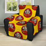 Daruma japanese wooden doll yellow background Recliner Cover Protector