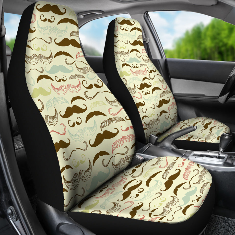 Mustache Beard Pattern Print Design 01 Universal Fit Car Seat Covers