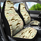 Mustache Beard Pattern Print Design 01 Universal Fit Car Seat Covers