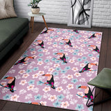 Beautiful Toucan Flower Leaves Area Rug