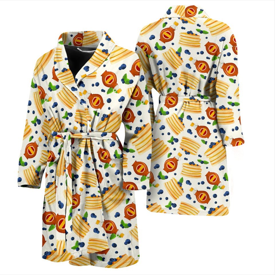 Pancake Pattern Print Design 02 Men's Bathrobe