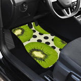 Kiwi Black Dot Background Front And Back Car Mats