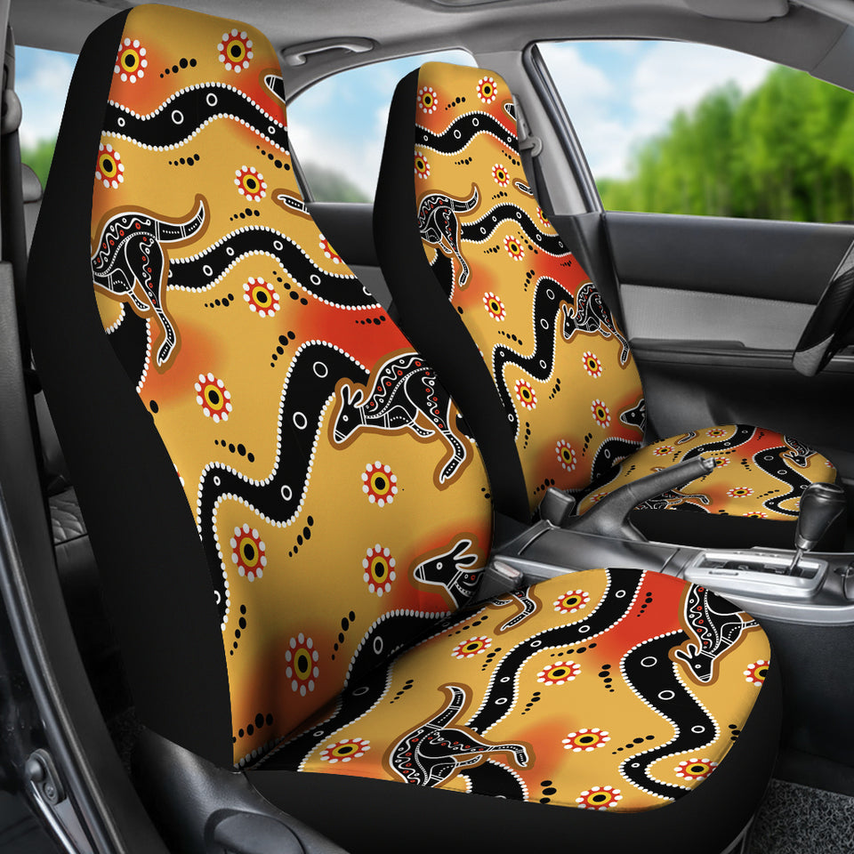 Kangaroo Australian Aboriginal Art Pattern Universal Fit Car Seat Covers