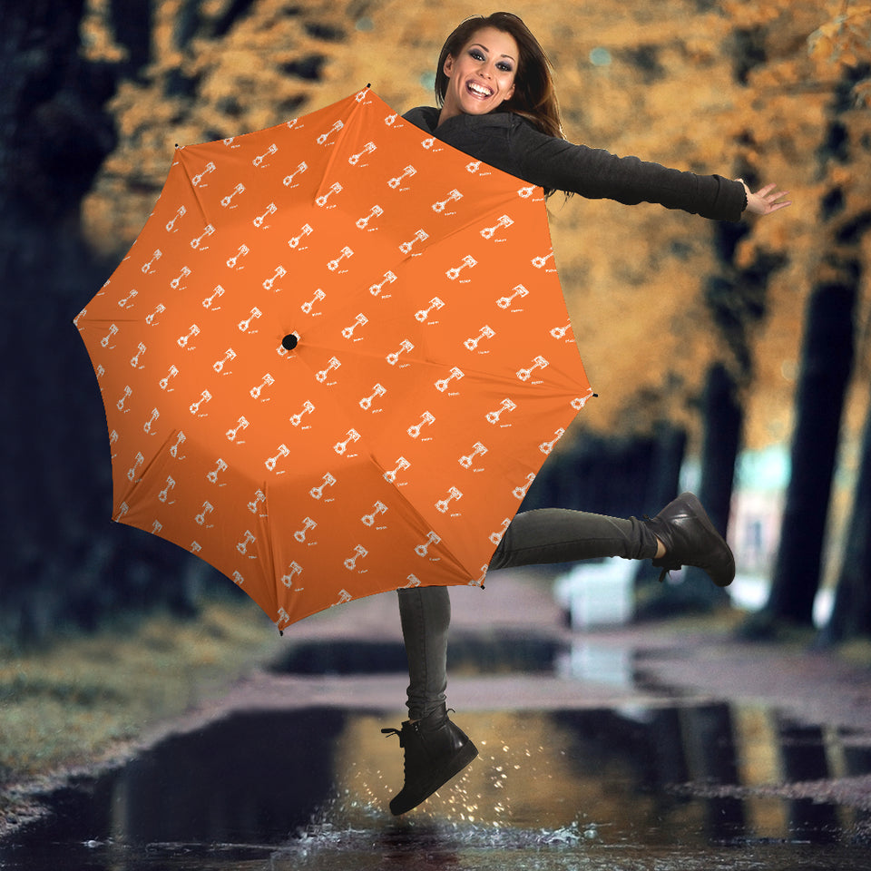 Engine Piston Orange Background Pattern Print Design 05 Umbrella