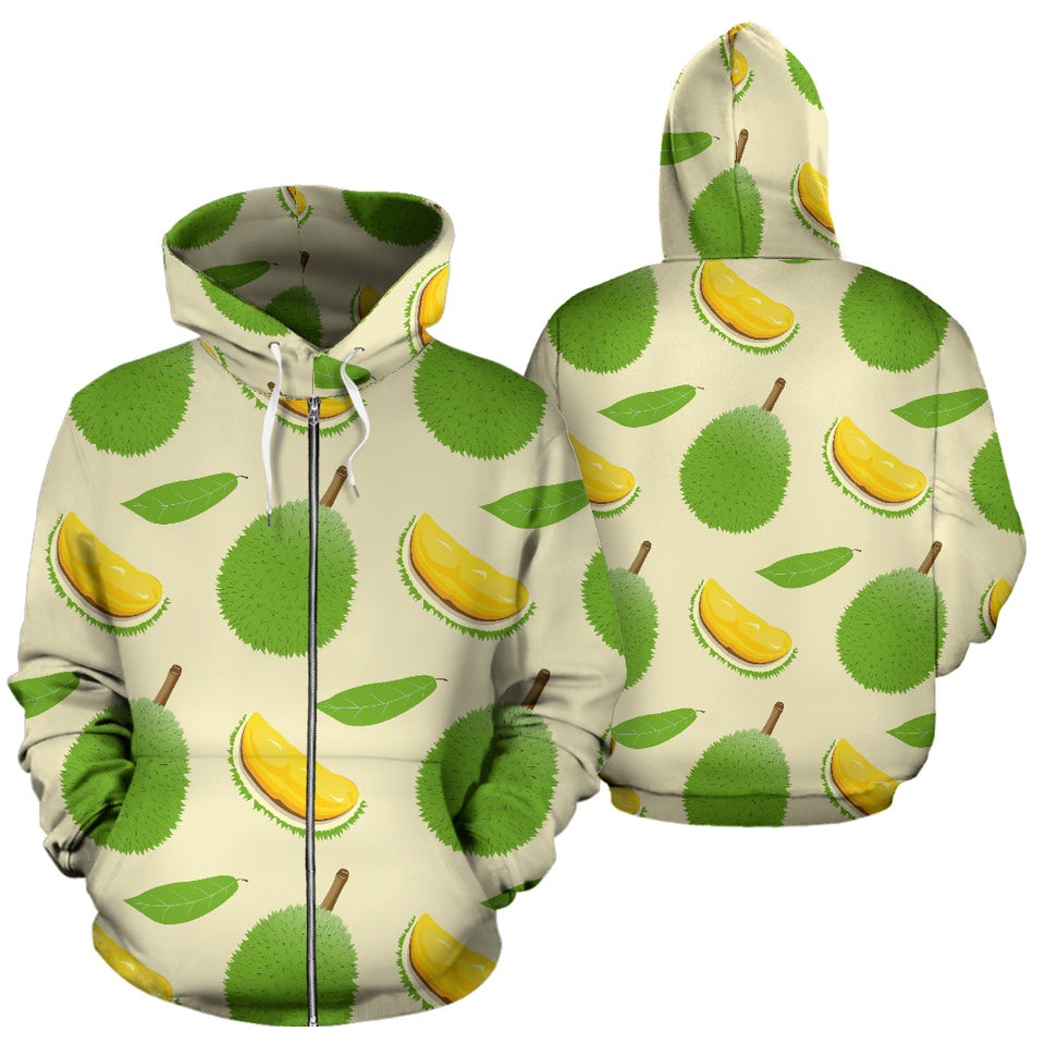 Durian Pattern Zip Up Hoodie
