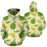 Durian Pattern Zip Up Hoodie