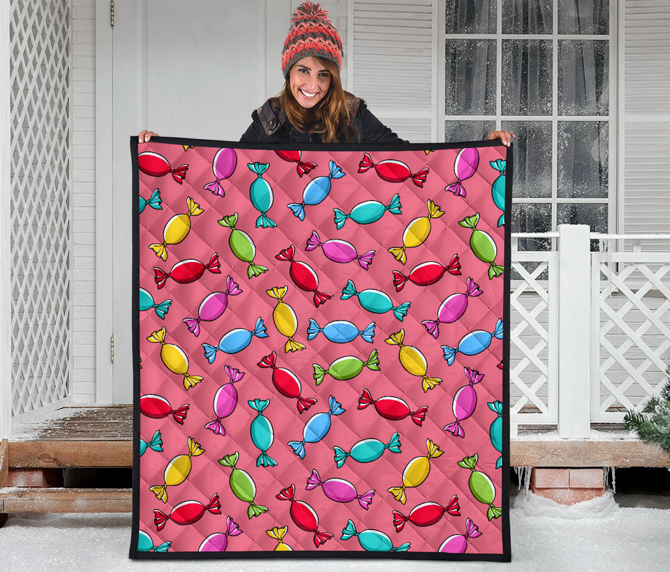Colorful Wrapped Candy Pattern Premium Quilt