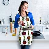 Colorful Apples Leave Zebra Stripe Adjustable Apron