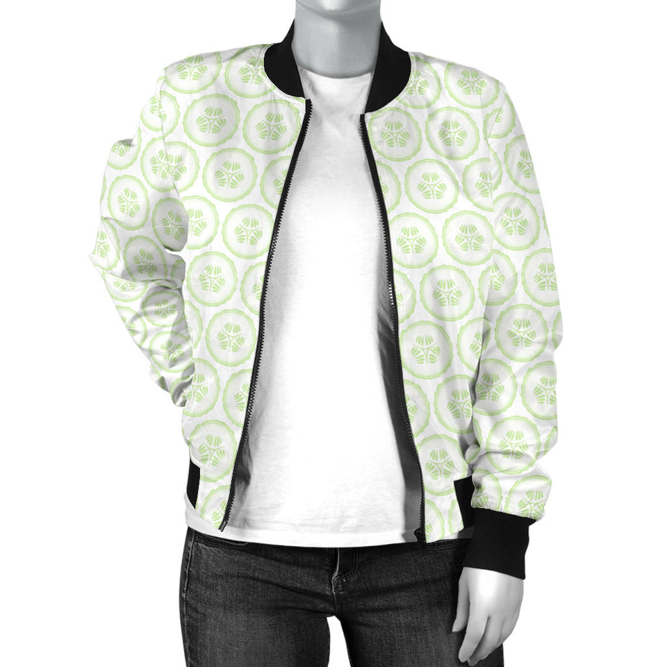 Cucumber Pattern Background Women'S Bomber Jacket