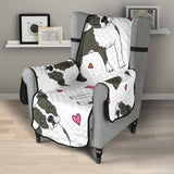Boston terrier dog hearts vector pattern Chair Cover Protector