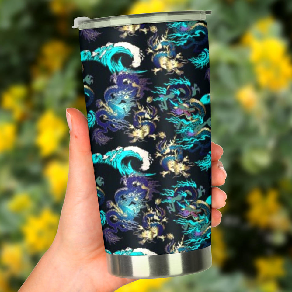 Dragon Sea Wave Pattern Tumbler