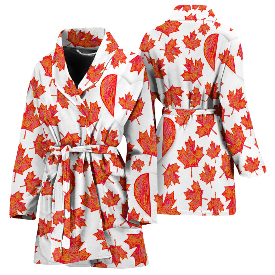 Canada Pattern Print Design 02 Women's Bathrobe
