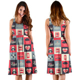 British Pattern Print Design 05 Sleeveless Midi Dress