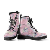 Japanese Crane Rose Pattern Leather Boots