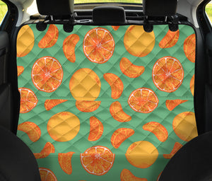 Orange Fruit Pattern Green Background Dog Car Seat Covers