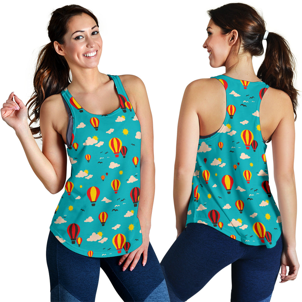 Hot Air Balloon Sky Pattern Women Racerback Tank Top