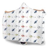Cute Helicopter Star Pattern Hooded Blanket