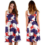 Kangaroo Australian Pattern Sleeveless Midi Dress