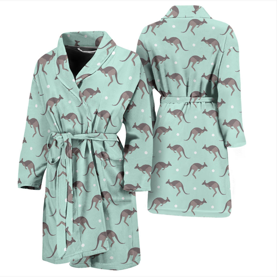Kangaroo Pattern Background Men'S Bathrobe