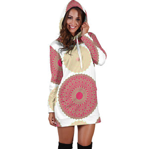 Circle Indian Pattern Women'S Hoodie Dress