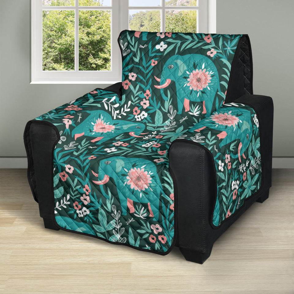 Elephants jungle pattern Recliner Cover Protector
